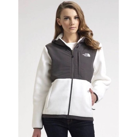 The North Face Jackets & Blazers - North Face Women's Denali Hooded Fleece Jacket, Grey White - Size S